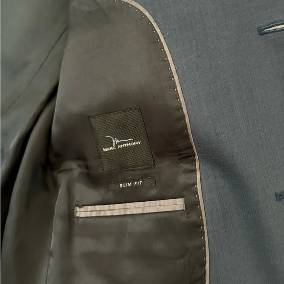 Marc Anthony Slim Fit Navy Blue Blazer - Picture 3 of 3
